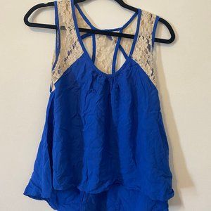 Vintage Havana - Navy Blue and Lace Top